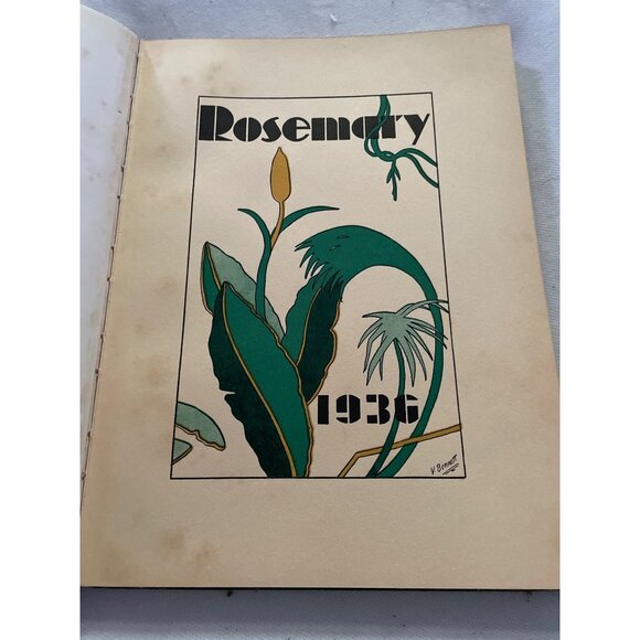 Rosemary 1936 Yearbook With Embossed Cover & Art Deco Pages - Picture 4 of 13